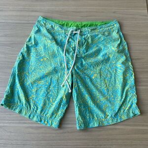Lilly Pulitzer Turquoise and Yellow Board Shorts